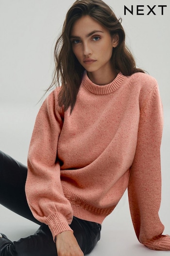 Blush Pink Premium 100% Wool Neppy Jumper (D12978) | £98