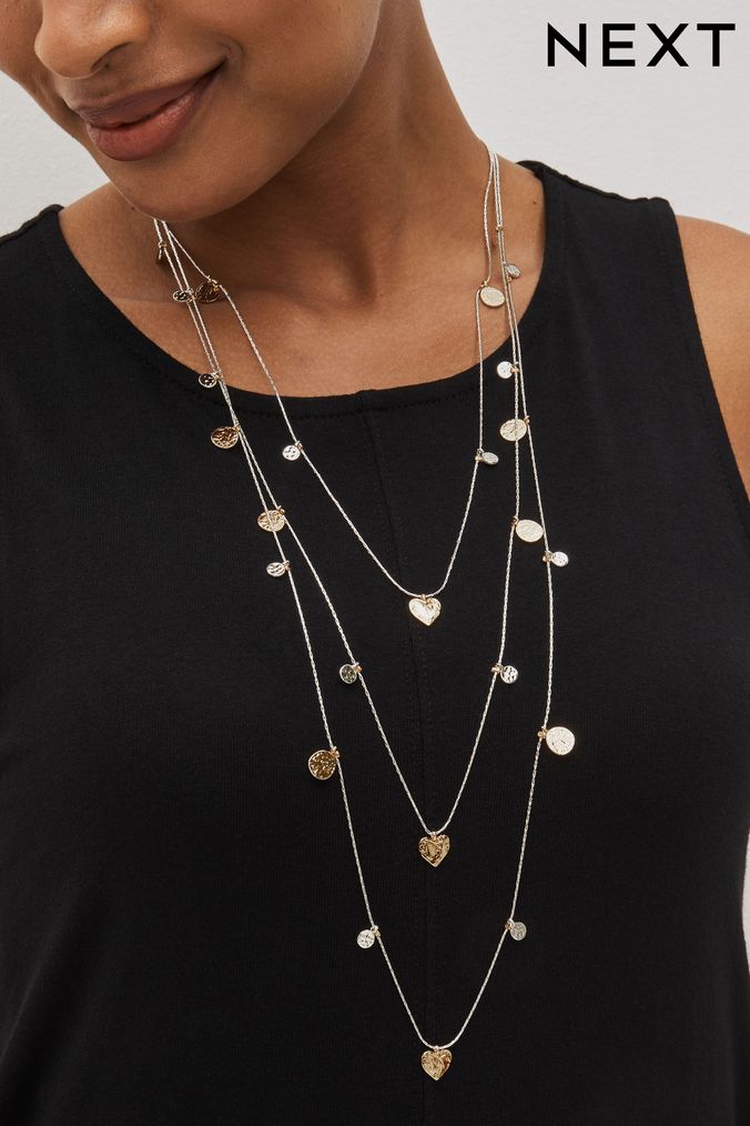 Silver clearance layered chains