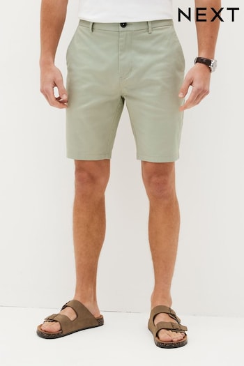 Light Green Skinny Stretch Chino Shorts (D14021) | £20