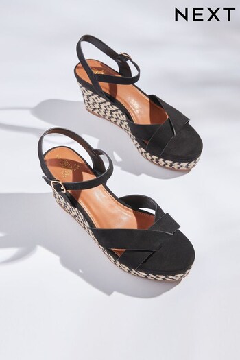 Black Extra Wide Fit Forever Comfort® Open Toe Wedges (D14066) | £39