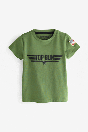Khaki Green Top Gun Maverick T-Shirt (3mths-8yrs) (D14291) | £7 - £9