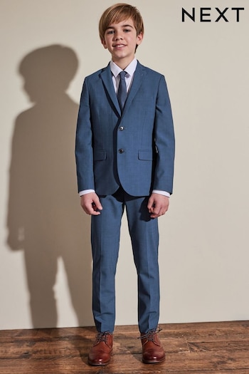 Blue Premium Wool Blend Suit: Trousers Geometric-print (12mths-16yrs) (D14371) | £30 - £42