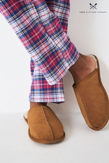 Crew Clothing Company Natural Leather Slippers (D14451) | £65
