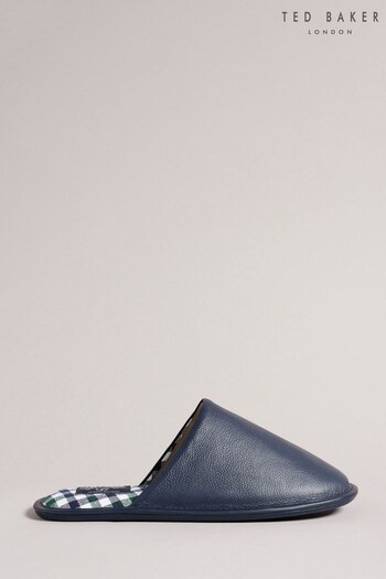 Ted Baker Blue Ardin Leather Mule Slippers (D14617) | £60