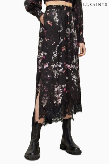 AllSaints Saz Silvuis Black Skirt (D14863) | £149