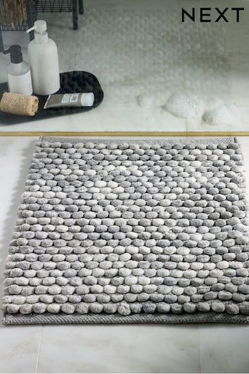 Grey Marl Giant Bobble Shower Mat (D14955) | £12