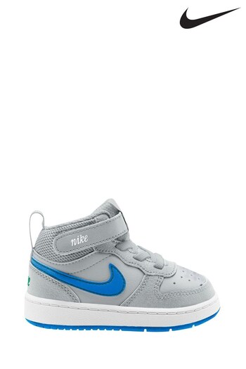 Nike cortez Grey/Blue Court Toddler Borough Mid Trainers (D15105) | £35