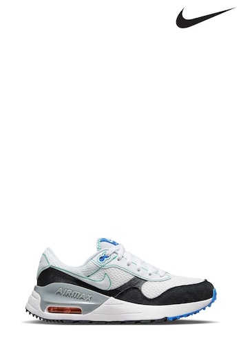 Nike White/Blue Grey Air Max SYSTM Youth Trainers (D15232) | £60