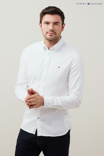 Tommy Tjm Hilfiger White Core Flex Dobby Slim Fit Shirt (D15311) | £85