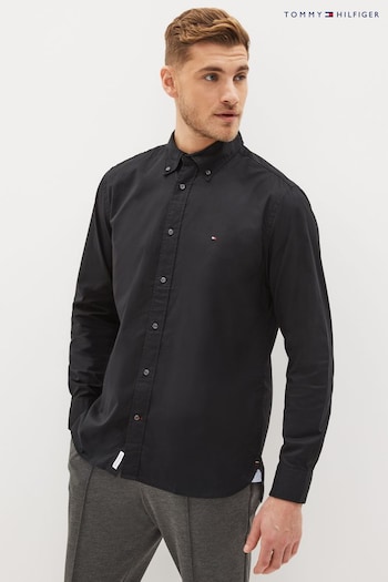 Tommy Hilfiger Core Flex Poplin Regular Fit Black Shirt (D15312) | £80