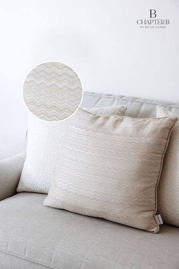 Chapter B Cream Wave Jacquard Cushion (D15420) | £25