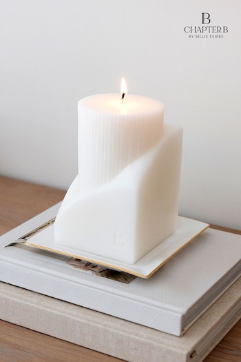 Chapter B Cream Sculpted Large Pillar Candle (D15426) | £24