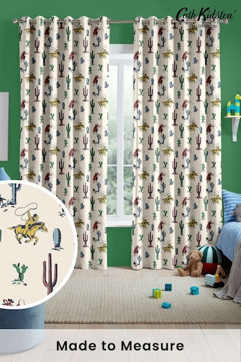 Cath Kidston Cream Kids Cowboy Made To Measure Curtains (D15573) | £82