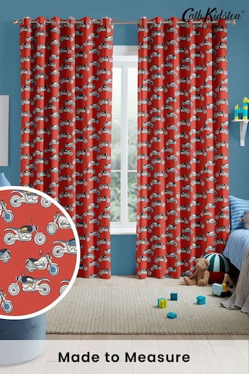 Cath Kidston Red Kids Motorbikes Made To Measure Curtains (D15574) | £82