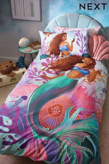Disney Ariel/Little Mermaid Reversible 100% Cotton Duvet Cover and Pillowcase Set (D15628) | £25 - £37