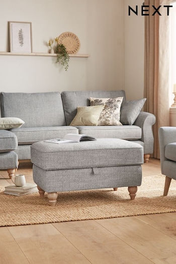 Chunky Weave Dove Grey Ashford Sofa Chaise Storage Footstool (D15770) | £275