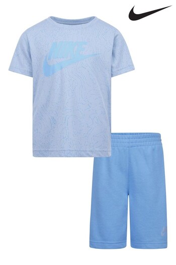 Nike Blue Little Kids Club TShirt and Shorts Set (D16200) | £36