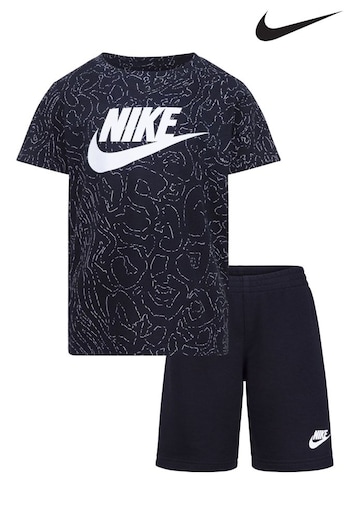 Nike Black Little Kids Club TShirt and Shorts Set (D16201) | £36