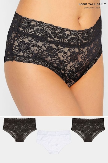 Long Tall Sally Black Floral Lace Shorts 3 Pack (D16355) | £19