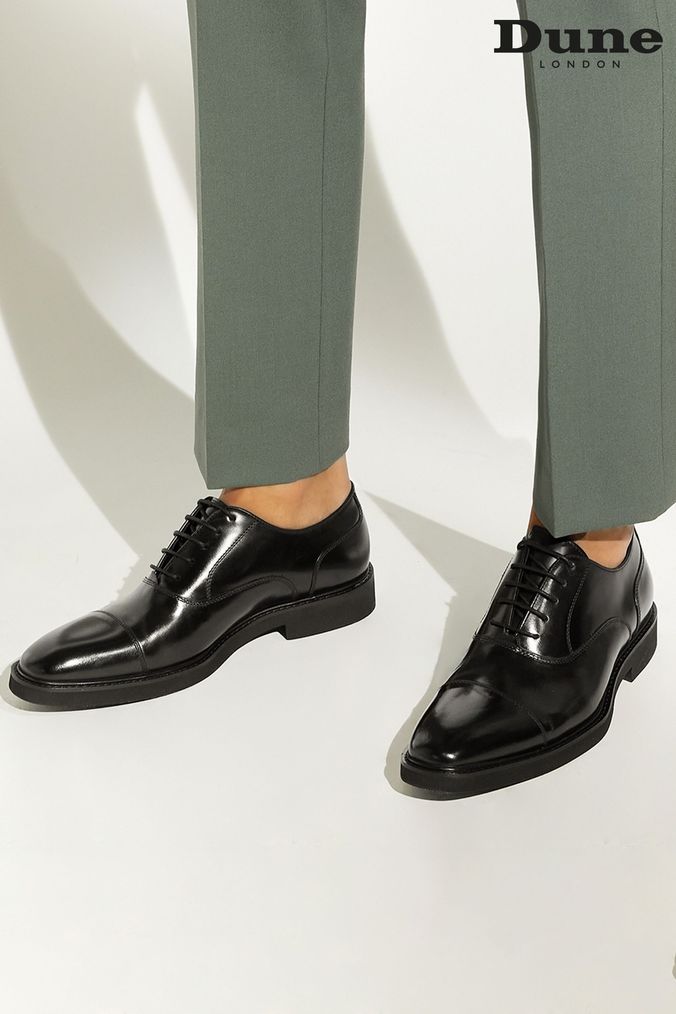 Buy Men s Dune London Leather Black Regular Online Next UK