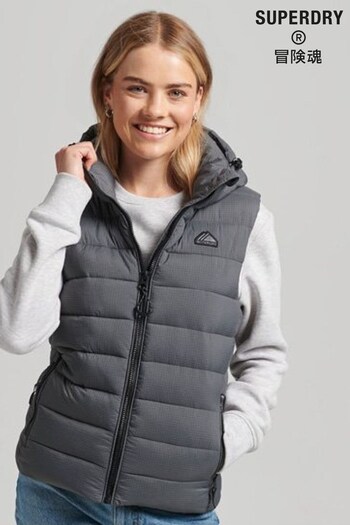 Superdry Grey Hooded Classic Padded Gilet (D16559) | £75