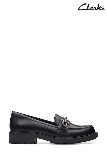 Clarks Black Leather Orinoco Edge Loafer Shoes (D16776) | £80