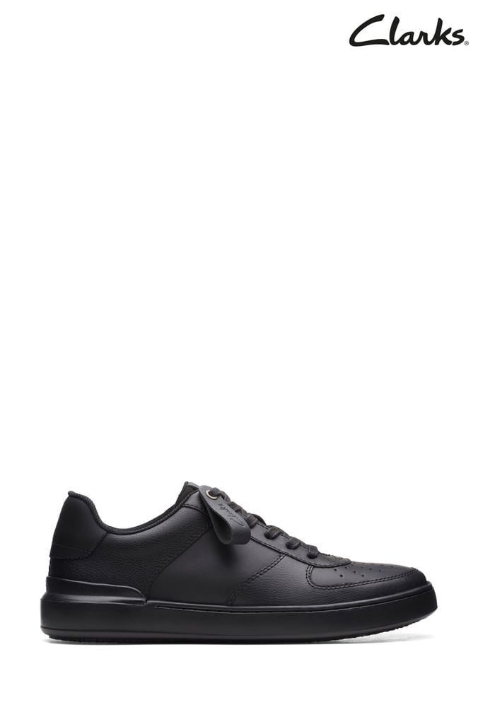 Clarks mens black trainers discount