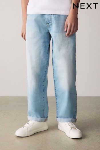 Blue Bleach Wide Fit Cotton Rich Stretch Jeans (3-17yrs) (D16801) | £12 - £17