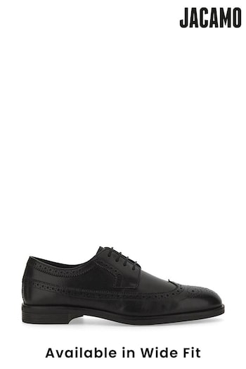 Jacamo Lea Black Brogue Shoes Wide Fit (D17031) | £41