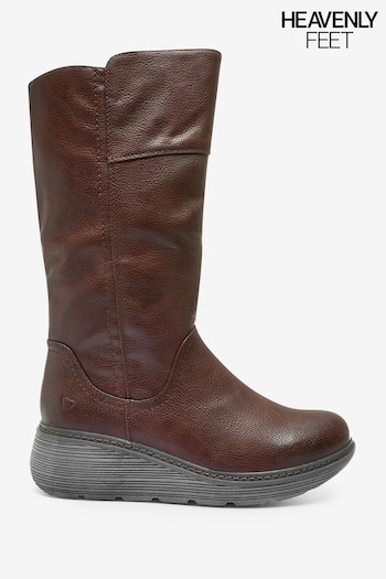Heavenly Feet Ladies Style Lombardy Water Resistant Brown Boots (D17167) | £70