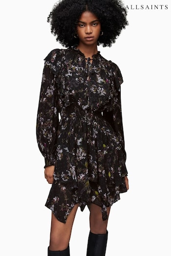 AllSaints Elise Viola Black Dress (D17319) | £199
