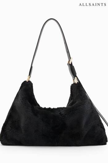 AllSaints Edbury Shearling Black Bag (D17323) | £349