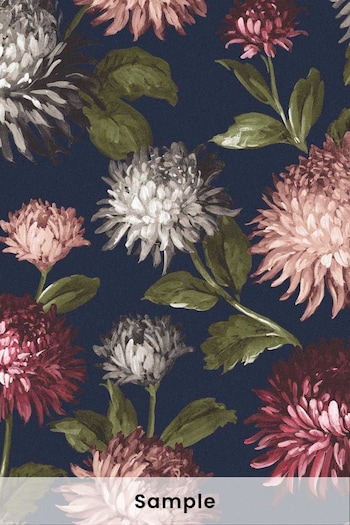 Woodchip & Magnolia Blue October Bloom Sample Wallpaper (D17399) | £2
