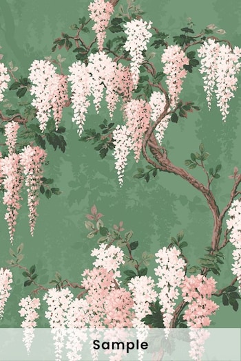 Woodchip & Magnolia Green Wisteria Sample Wallpaper (D17401) | £2
