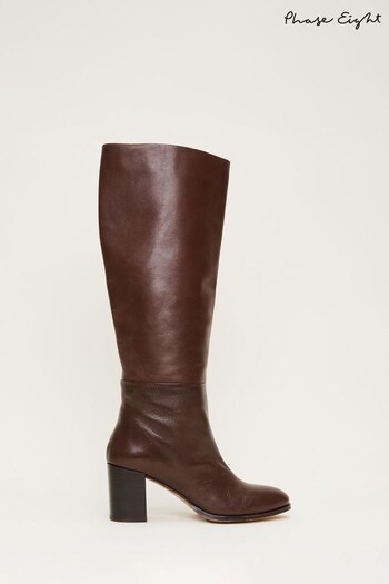 Phase Eight Brown Casual Knee High Boots (D17405) | £169