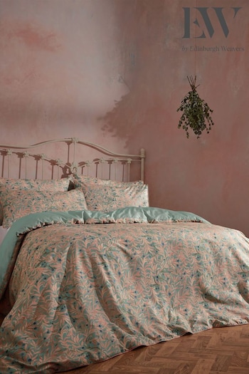 EW by Edinburgh Weavers Pink Malory English Floral Luxury Cotton Slub Cord Pipe Duvet Cover And Pillowcase Set (D17580) | £78 - £94