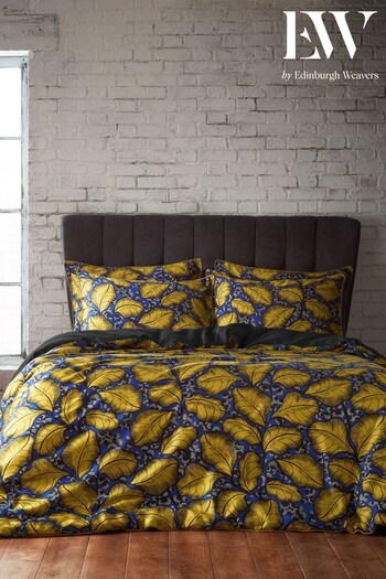 EW by Edinburgh Weavers Yellow Magali Cascading Leaves 200 Thread Count Cotton Duvet Cover And Pillowcase Set (D17581) | £78 - £94