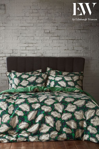 EW by Edinburgh Weavers Green Magali Cascading Leaves 200 Thread Count Cotton Duvet Cover And Pillowcase Set (D17583) | £59 - £70