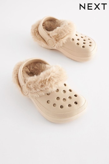 Neutral Beige Warm Lined Clog Slippers (D17612) | £10 - £12