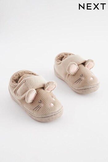 Neutral Beige Mouse Cupsole Slippers (D17618) | £11 - £13