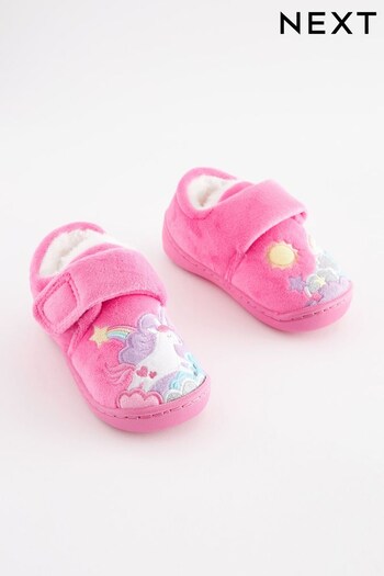 Hot Pink Unicorn Cupsole Slippers (D17621) | £11 - £13