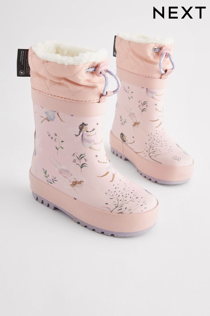 Pink Fairy Thermal Thinsulate™ Lined Cuff Wellies (D17828) | £16 - £18