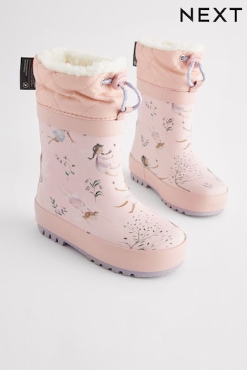 Pink Fairy Thermal Thinsulate™ Lined Cuff Wellies (D17828) | £17 - £19