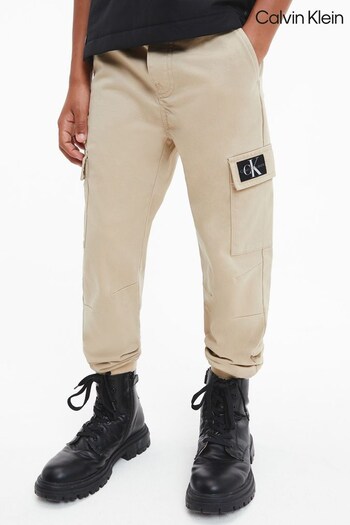 Calvin Klein Jeans Boys Natural Cargo Trousers (D17850) | £80