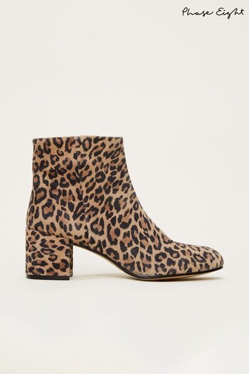 Phase Eight Natural Animal Print Ankle Boots (D17991) | £139