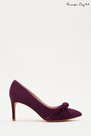 Phase Eight Purple Knot Front Suede Court Shoes (D18002) | £99