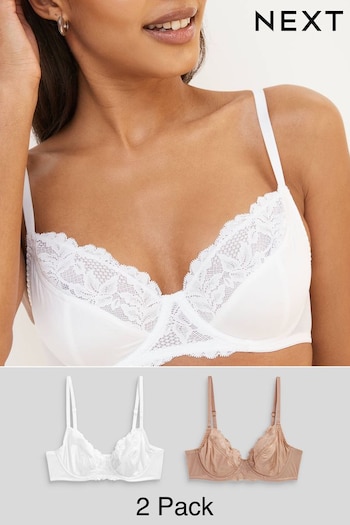 Nude/White Non Pad Full Cup Bras 2 Pack (D18100) | £24