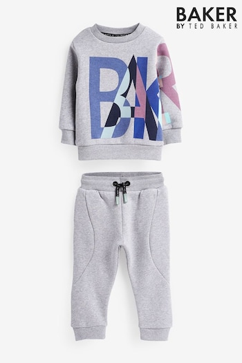 Baker by Ted Baker Grey Letter Sweater and Jogger Set (D18181) | £33 - £36