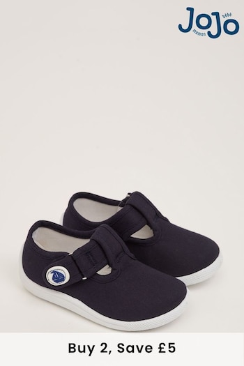 JoJo Maman Bébé Navy Kids' Canvas Summer Shoes neutro (D18211) | £17