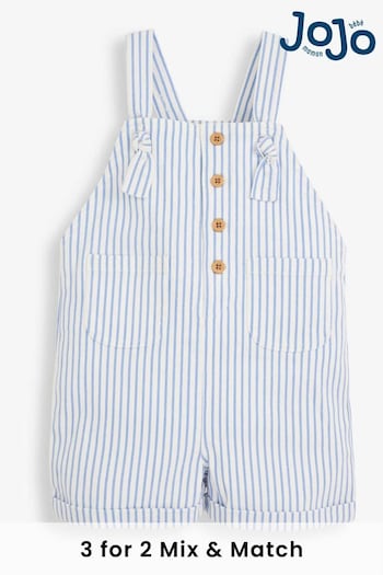 JoJo Maman Bébé Blue Stripe Dungarees (D18214) | £24